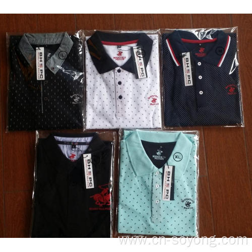 Short Sleeve Polo Shirts Men's T/C Dot Printed Short Sleeve Pique Polo Shirts Factory